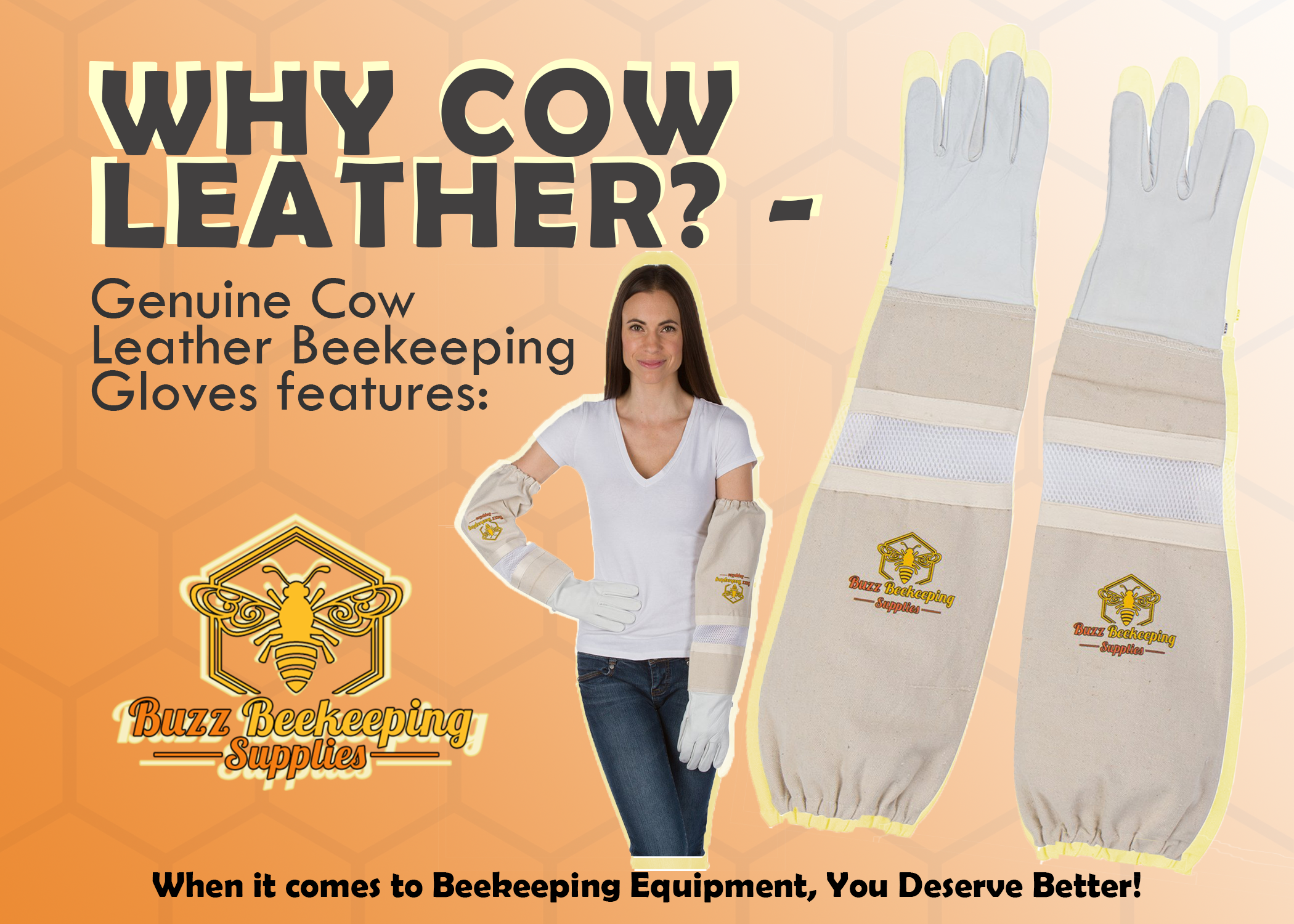 Beekeeping cow leather gloves featured image