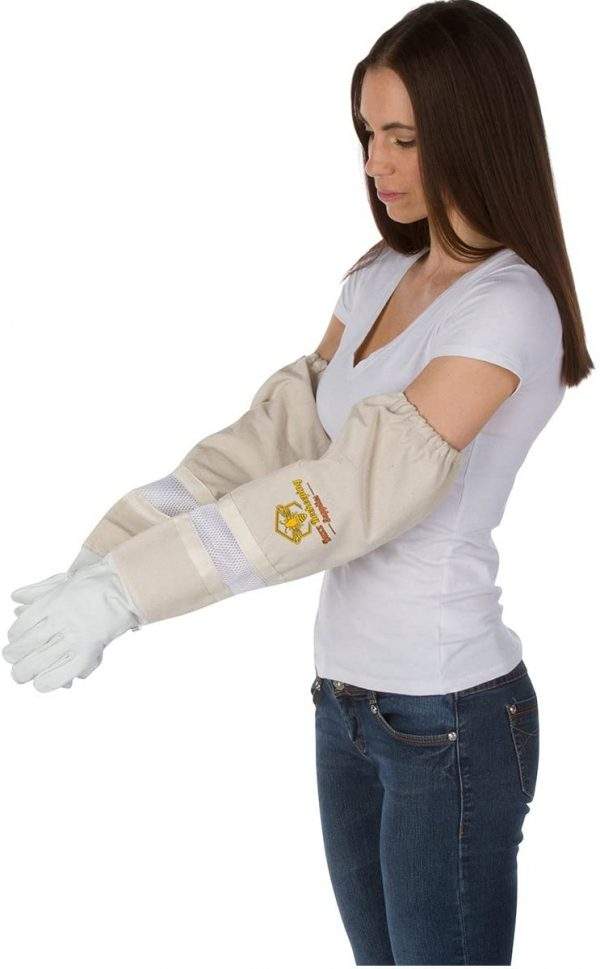 Cow Leather Beekeeping Gloves Side