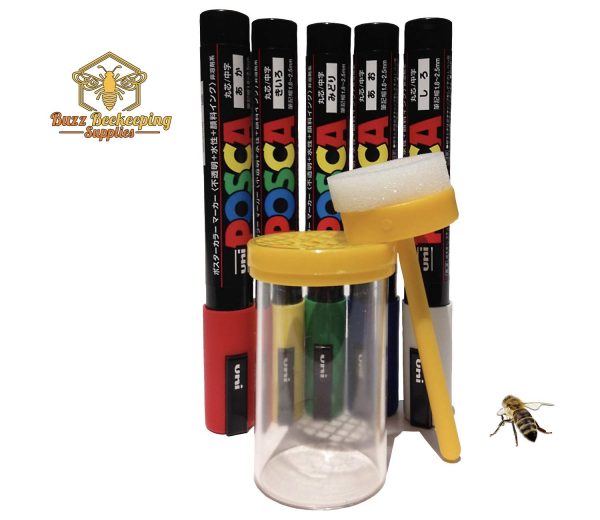 Queen Bee Marking Set - Marking Cage & POSCA Markers